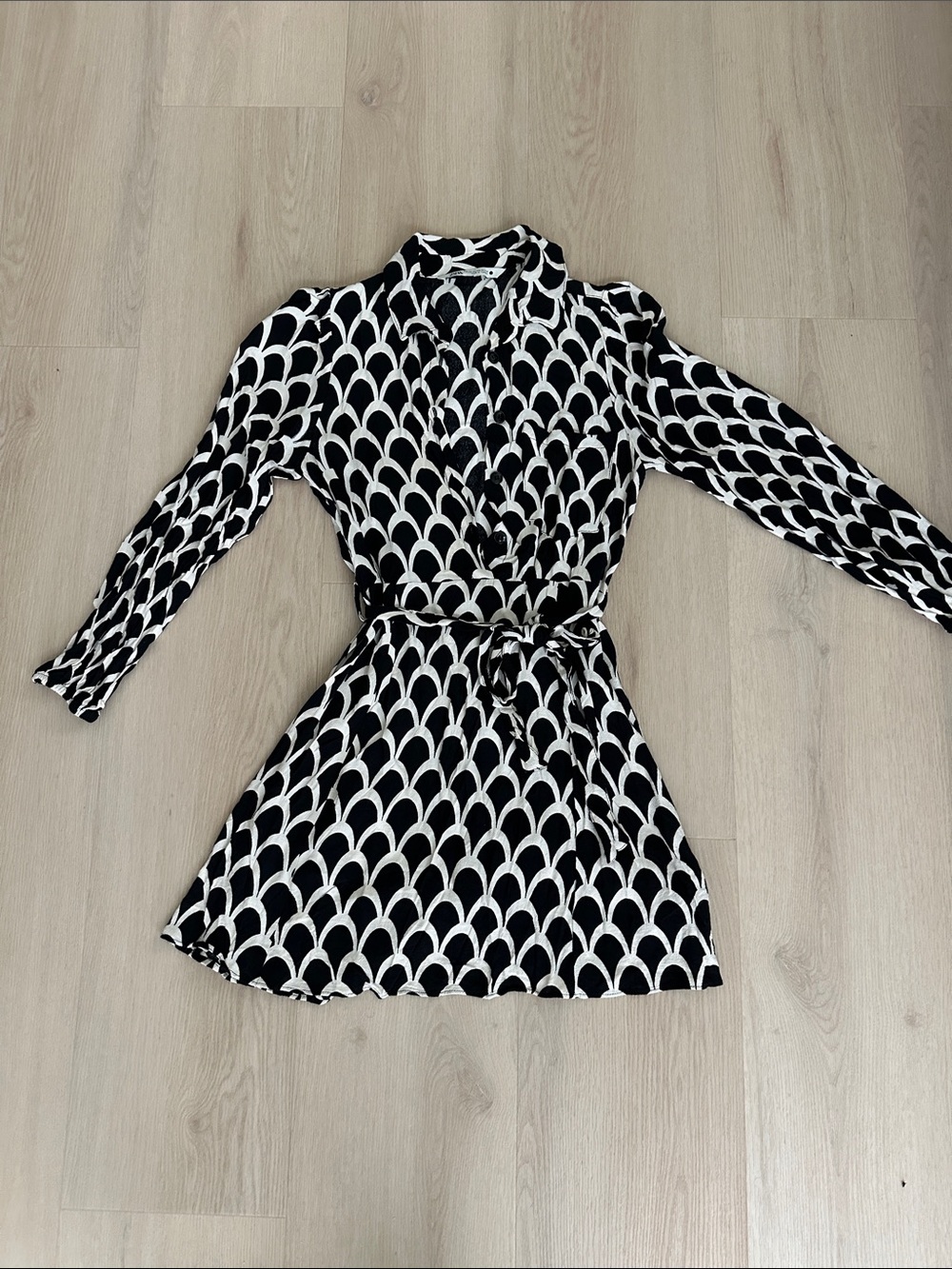 Zara Black & White Geometric Dress